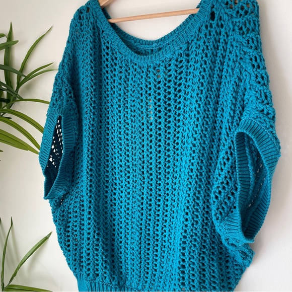 NEW Free People We The Free Sophia Sweater Tee In Ocean Palace Blue - Picture 7 of 12